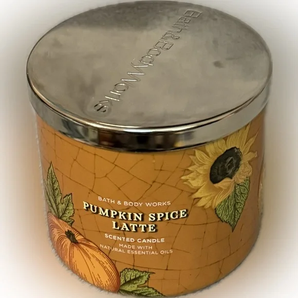 🎃BATH AND BODY WORKS🎃Pumpkin Spice Latte 3-Wick Candle/NWT - Picture 4 of 6